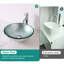 Lavabo vasque de salle de bain en verre trempé de 15,08 po x 15,08 po x 5,37 po Artistic