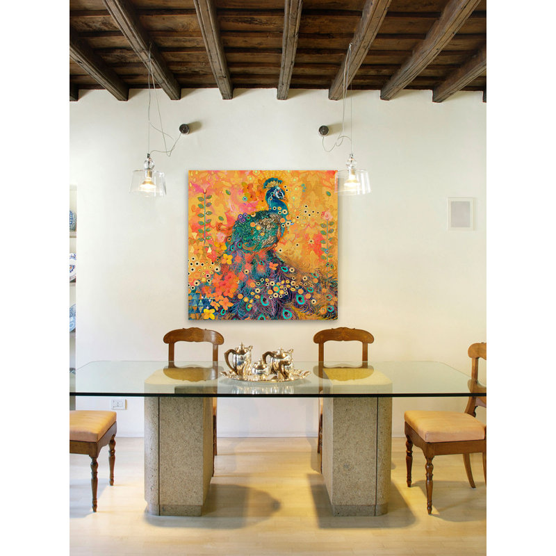« afrikarma peacock », reproduction d’art sur toile tendue, H 48 po x l 48 po