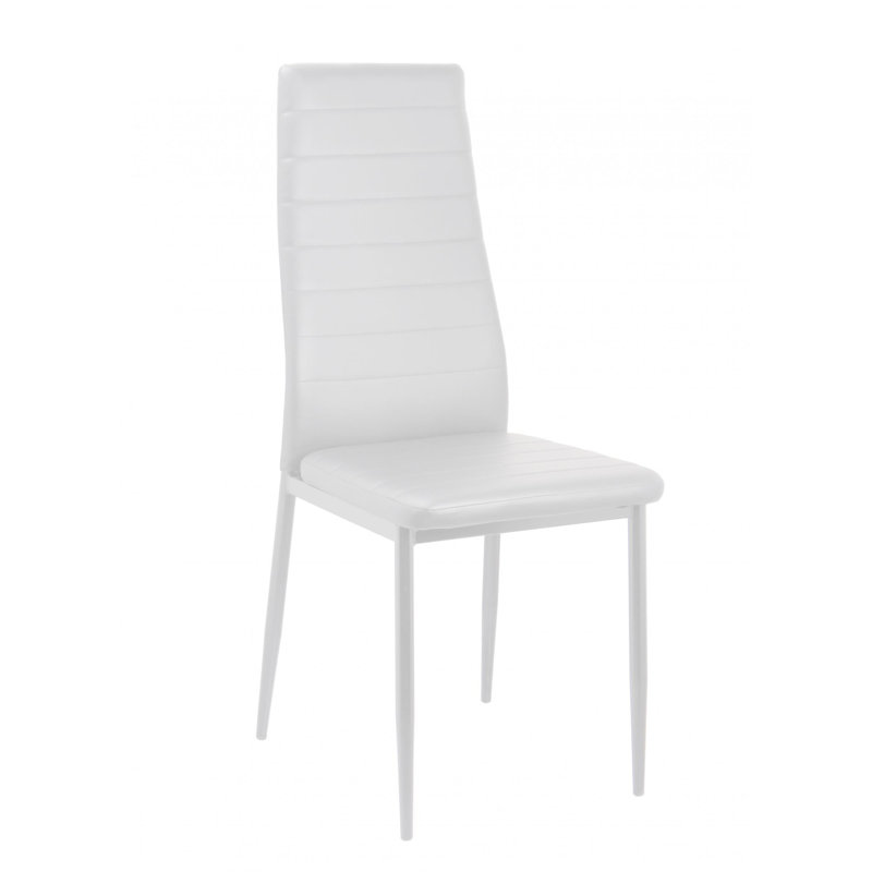 Ginnifer Upholstered Dining Chair, White, White