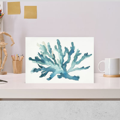 Turqoiuse corail abstrait délicat éthéré nature côtière, art mural