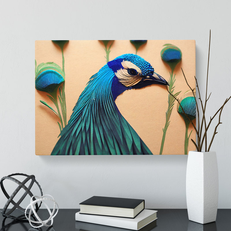 Outstanding Peacock - Wrapped Canvas, 40cm H x 60cm W x 3cm D