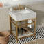 Meuble-lavabo de 24 po en marbre de Carrare naturel avec lavabo, structure en acier inoxydable doré et tablette en verre-1572645742-1556390636