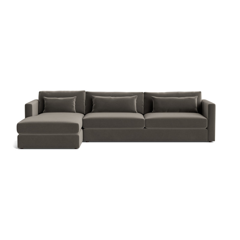 Haywood Left Chaise Sectional, Performance Velvet - Graphite