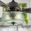 Ventilateur de plafond à DEL 42 po Cecile avec abat-jour en verre soufflé à la main vert écume et télécommande-1340878332