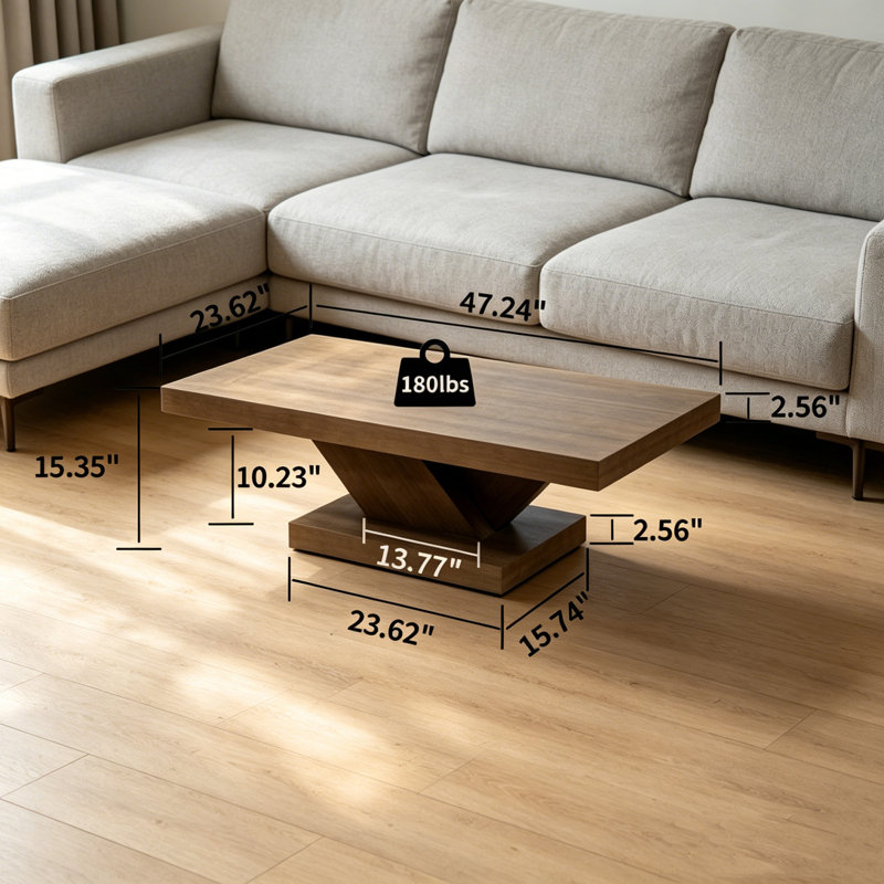 Table basse 47 "Modern, Noyer