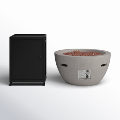 Hotwells 2-Piece Outdoor Concrete Fire Pit Set