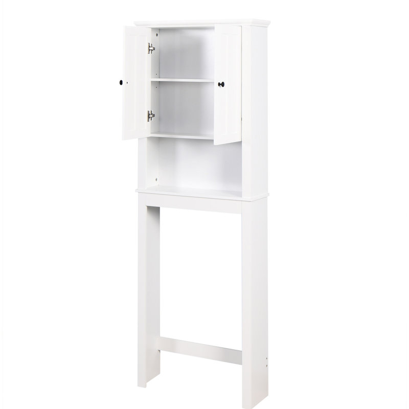 White Over- Bathroom Cabinet - Stylish, Adjustable Shelf, 23.99x7.76x68.26 Inch Over Toilet Shelf , White,
