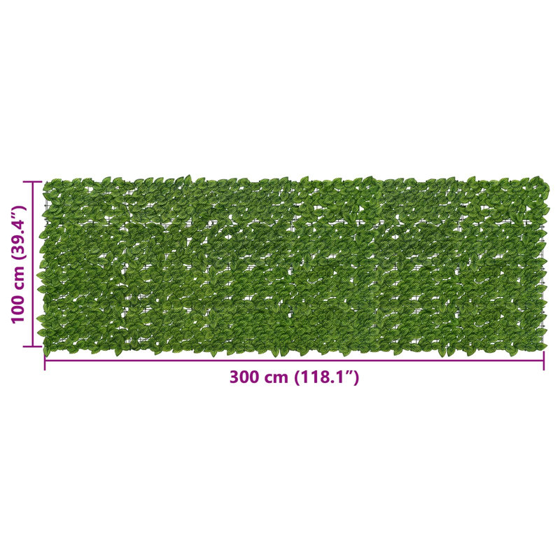 Vidaxl Balcony Screen With Leaves Garden Sunshade Dark Green/Green Multi Sizes, 300cm W x 100cm D