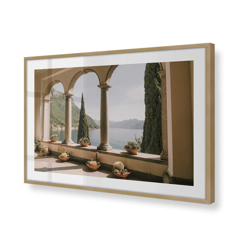 Tranquil Arches Print, Brushed Gold Single Picture Framed, 25.25" H x 37.25" W x 1.25" D