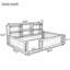 Lit plateforme en bois avec barrière de sécurité et tablettes de rangement latérales pratiques, base de lit pour enfant peu encombrante-694472630-694472628