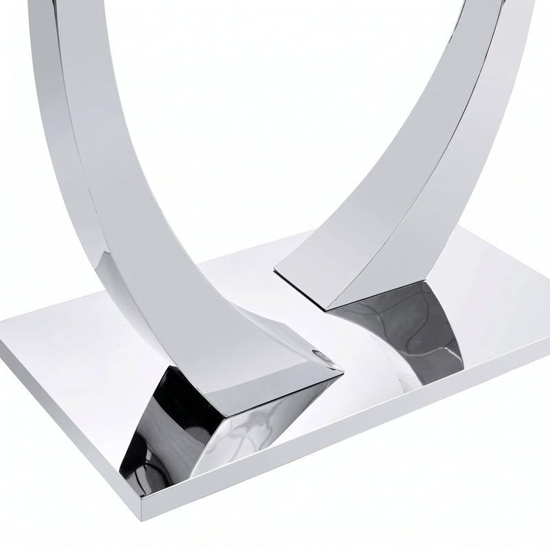 Table de salle à manger Plouffe, H 30,1 po x L 62,8 po x l 35,43 po, Argent argent