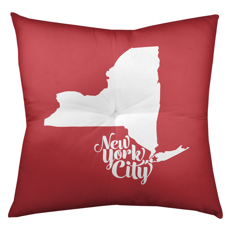 Coussin de plancher touffeté, New York, 26 po x 26 po, Rouge