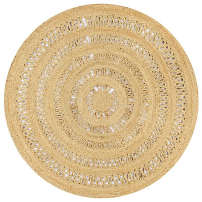 Round Mendell Solid Colour Hand Woven 150cm X 150cm Area Rug