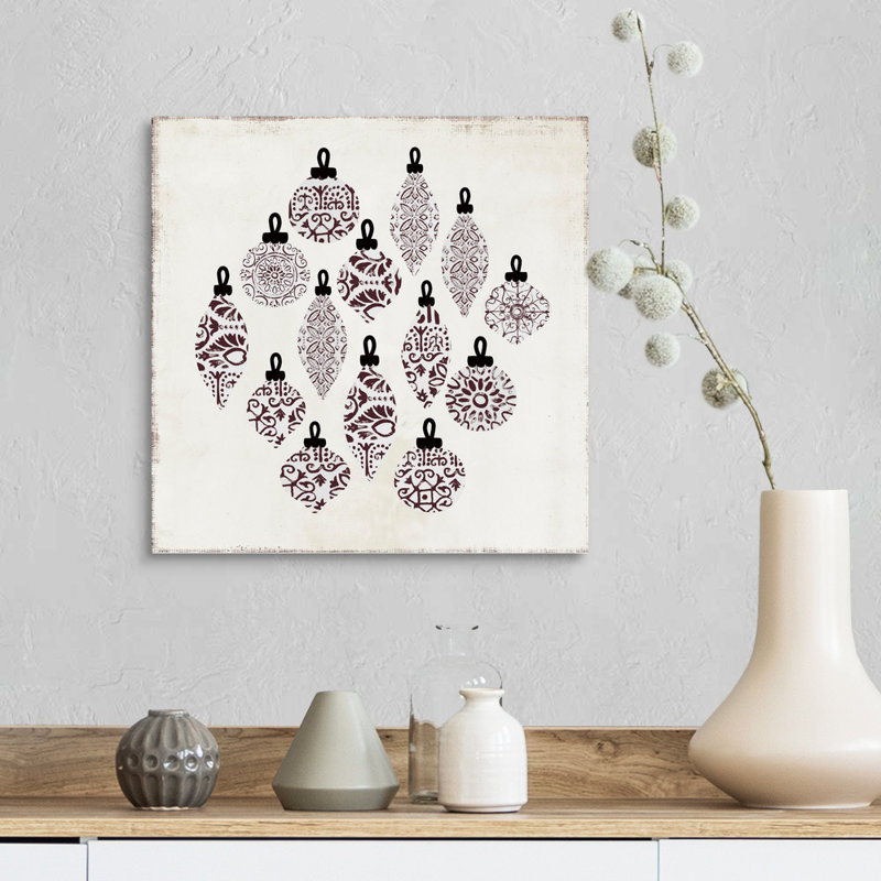 Motif d’ornement-reproduction d’art sur toile, H 16 po x l 16 po x P 1,25 po, Toile tendue