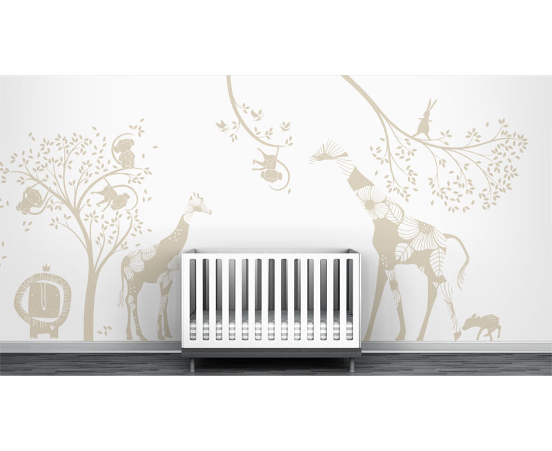Décalcomanie murale jungle baby, Beige clair