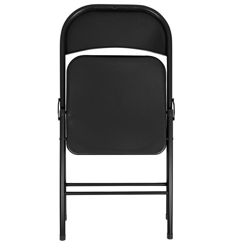 Metal A-Frame Sign Holder Folding Chair, Matte Black