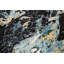Tapis noir / bleu / blanc noué à la main de conception unique 4 pi 7 po x 7 pi 2 po New Age
