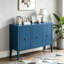 Buffet de rangement réglable avec 3 poignées rétro en métal et 4 pieds en pin-129681727
