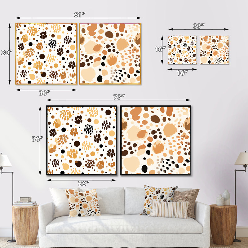 Corinno - Abstract Square Collage Set Of 2, Black Floater Framed, 16" H x 33" W