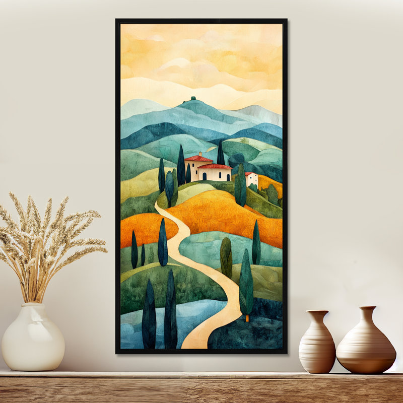 «Green Orange Caelo II», reproduction d'art sur toile, encadré chaleureux, H 32 po x l 24 po, Cadre flottant noir