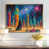 Toile avec cadre flottant or