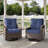 Melvarn Outdoor Patio Wicker Swivel Chair Set Of 2 With Cushions And Wood-look Finish-72581343