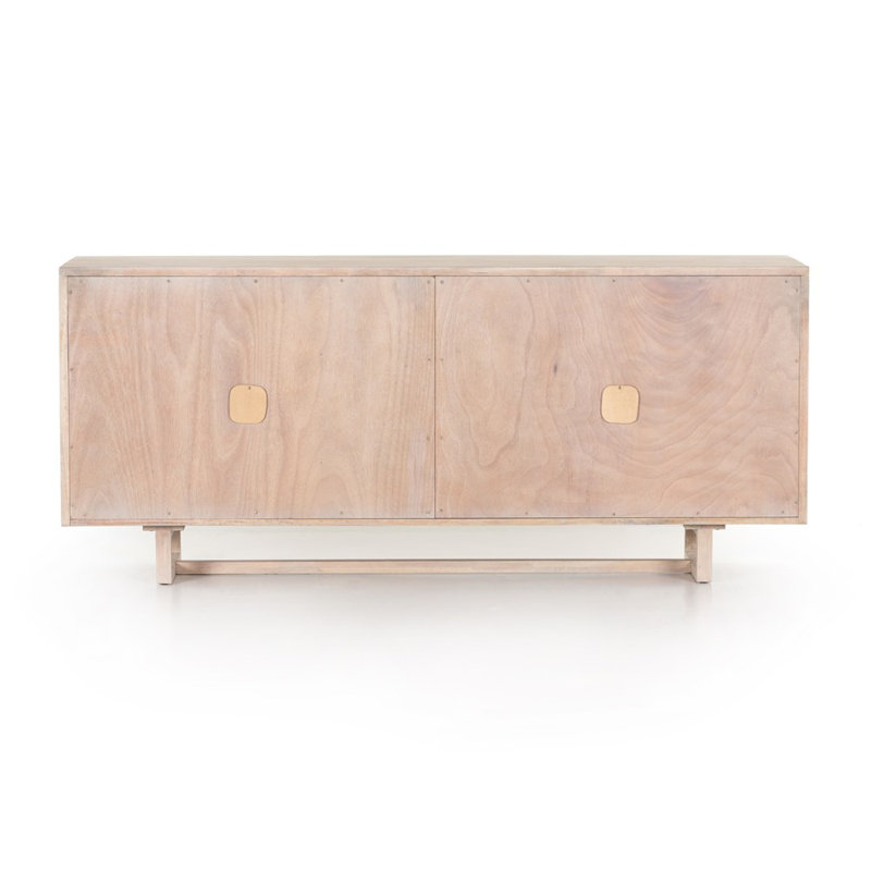 Clarita 72'' W Solid Wood Sideboard, White Wash