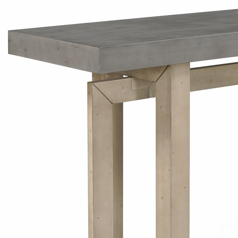 Entryway Table With Pine Veneer,Unique Triple Rectangle Design Console Table With Thick Pine Wood Legs,Extra Long Sofa Table