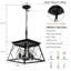 4- Pour la salle à manger, noir, corrosion, chaîne à hauteur réglable, luminaire de style rétro, ampoule non incluse avec la lampe antirouille, sans ampoules fournies