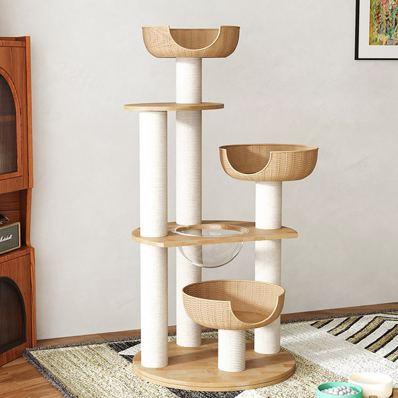 Arbre à chat 5 niveaux avec condons, perchoir, griffoirs