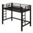 Metal Loft Bed With Ladder And Guardrails-1287963187