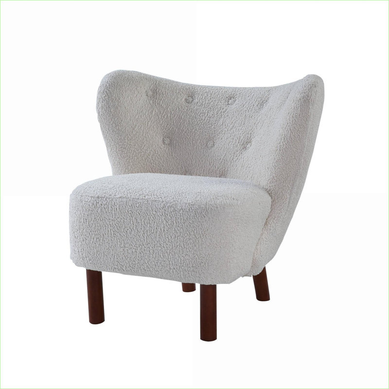 Chaise d'appoint rembourrée en sherpa Zusud Snow White Teddy
