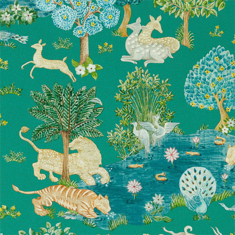 Pamir Garden Wallpaper, Teal/Peacock