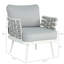Ensemble de 2 fauteuils club en acier, blanc cassé et gris-495357812-495357813