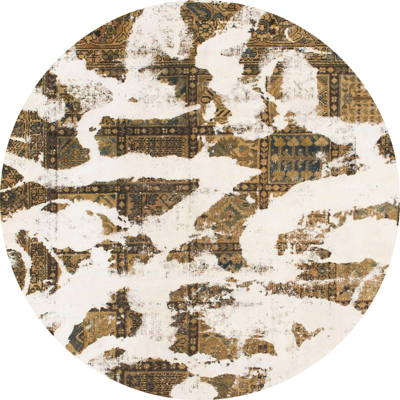 Tapis abstrait moderne 1242, Rond 8 pi