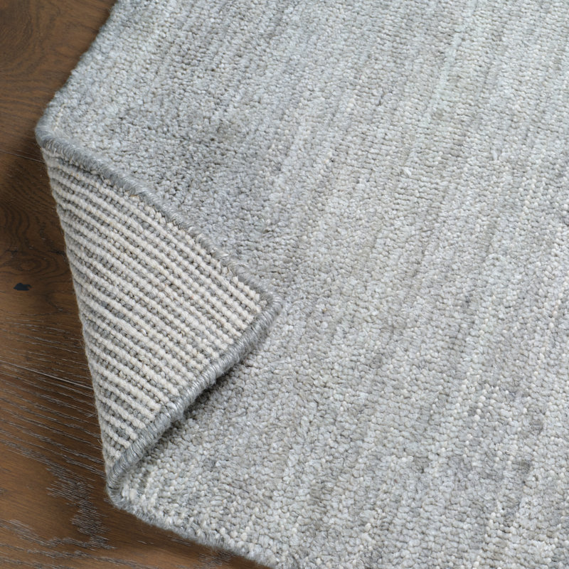 Tapis gris uni tissé à la main Jaipur Living Dilwyn (7 pi 9 po x 9 pi 9 po), Gris, Rectangulaire : 7 pi 9 po x 9 pi 9 po