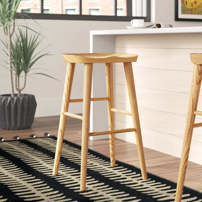 Tabouret de bar et de comptoir Anzie, Tabouret de bar (siège d'une hauteur de 29,3 po), Naturel