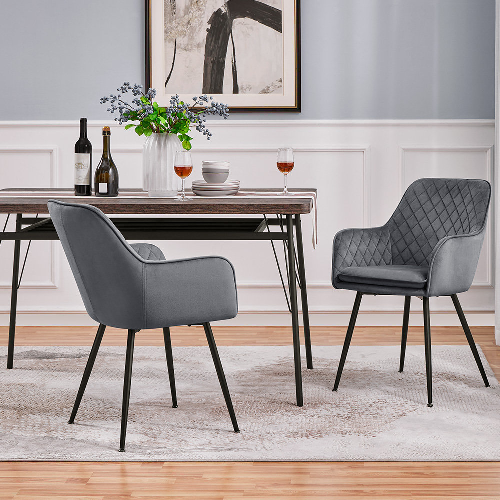 50cm H Tufted Velvet Upholstered Armchairs, Dinning chairs