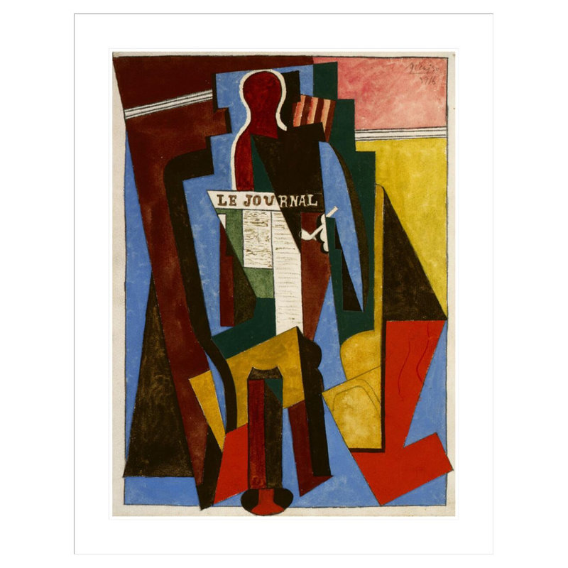 «Sived Man with Pipe» par Pablo Picasso, impression giclée sur cadre, H 41,5 po x l 32,6 po