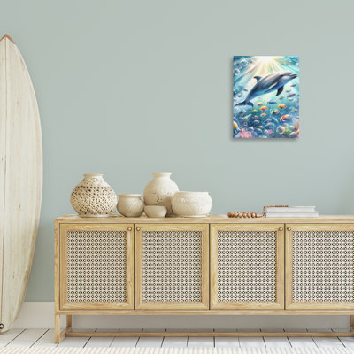  Art mural sur toile, "Dauphin parmi les mers" par LSR Design Studio