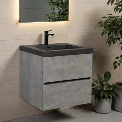 Ensemble de meuble-lavabo mural simple avec comptoir d'évier