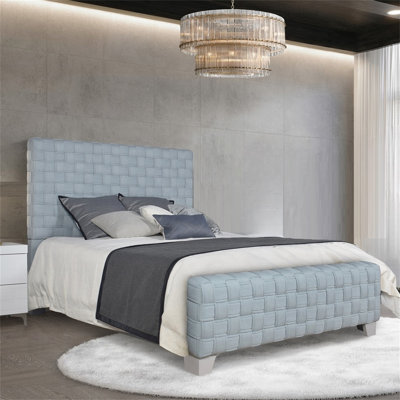Mobilier de chambre contemporain tapissier bleu sarcelle clair audacieux Chenille