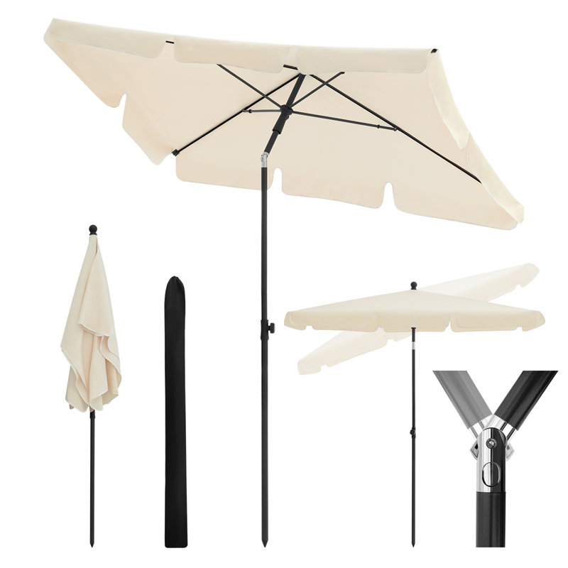 Novea 200cm X 120cm Rectangular Beach Parasol, Beige