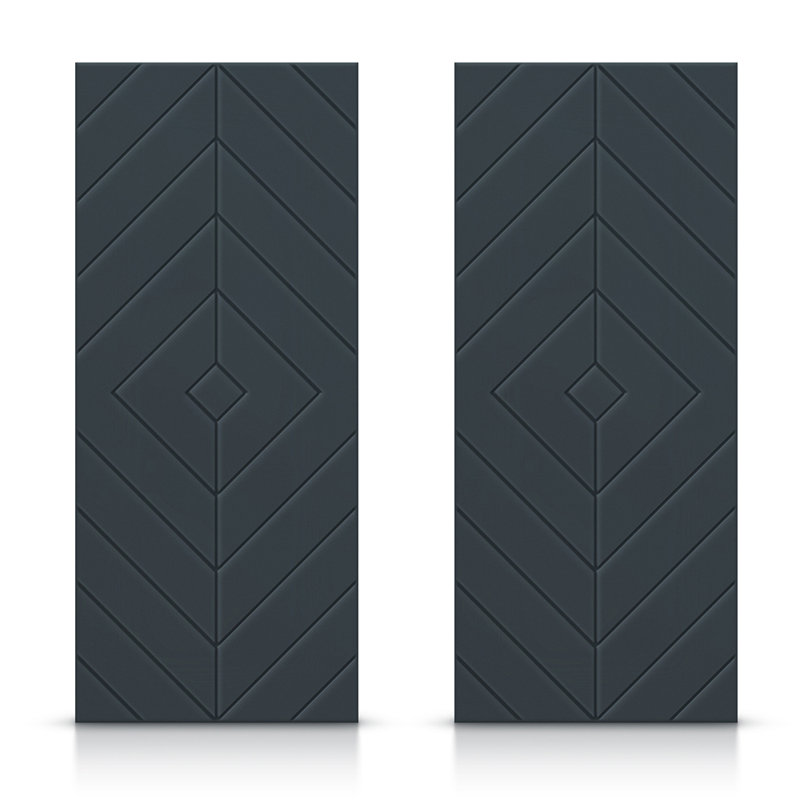 Portes de placard coulissantes à panneaux en bois manufacturé, Gris anthracite, 84 po x 84 po
