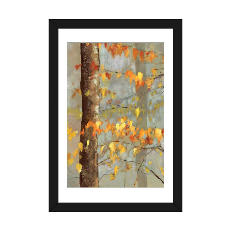 « golden branches i », impression sur toile, H 24 po x l 16 po x P 1 po, Papier d'art encadré noir, Blanc