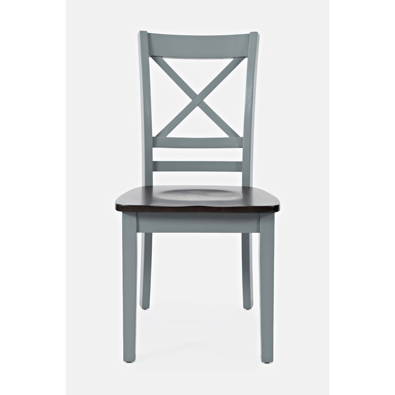 Paulis 18'' H Acacia Solid Wood Side Chair, Gray