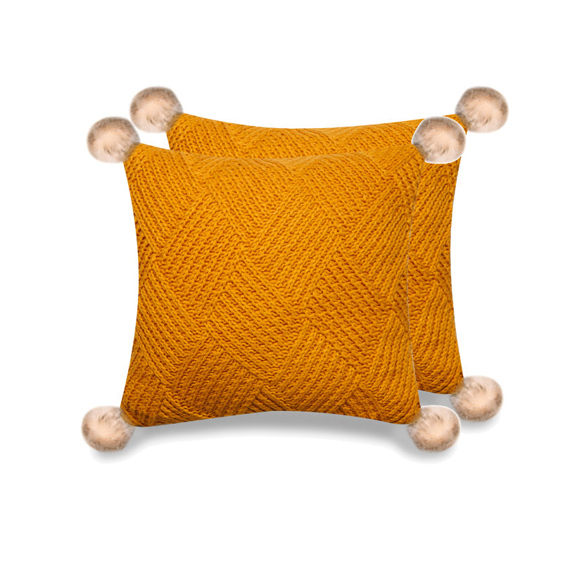 Housse de coussin en acrylique Bridenthal, Jaune
