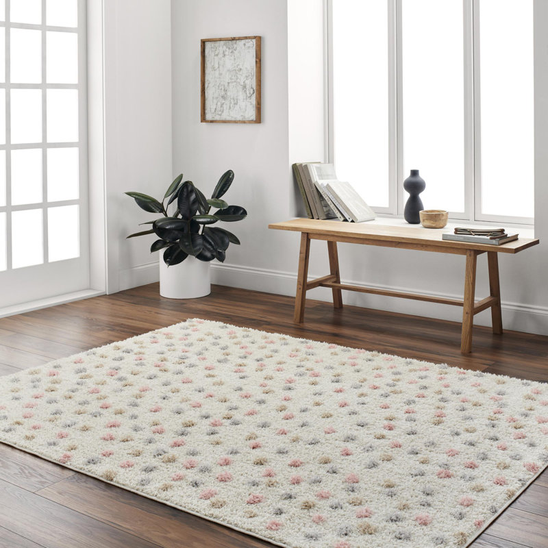 Harrisonburg Shag Area Rug, Rectangle 7'10" x 10', Slate/Pink