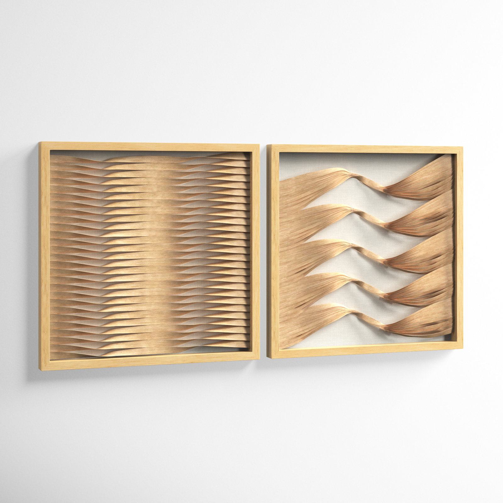 2-Piece Wood Shadow Box Dimensional Wall Art