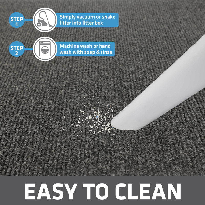 Jumbo Dark Grey Plush Cat Litter Trapping Mat